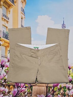 Lilly Pulitzer Tan‎ Chino Cropped Pants Palm Beach Fit Size 2